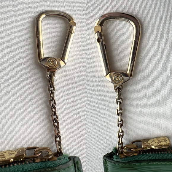 ✨LOUIS VUITTON Vintage Epi Leather Cles Coin Purse Pouch Key Holder Borneo Green - Picture 10 of 13